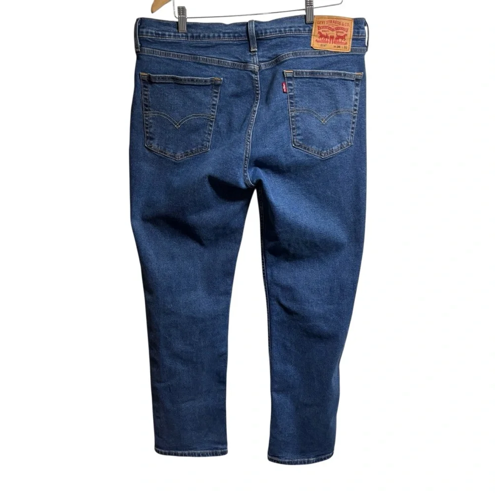 Levis 514 Straight Fit Jeans Mens 36x32 Medium Wash Blue Denim Pants‎ #551